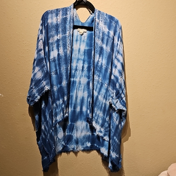 Cost Plus World Market Other - Cost Plus World Market Blue Tie-Dye Kimono Beach Cover Up